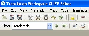 Filter drop down in Translation Workspace XLIFF Editor